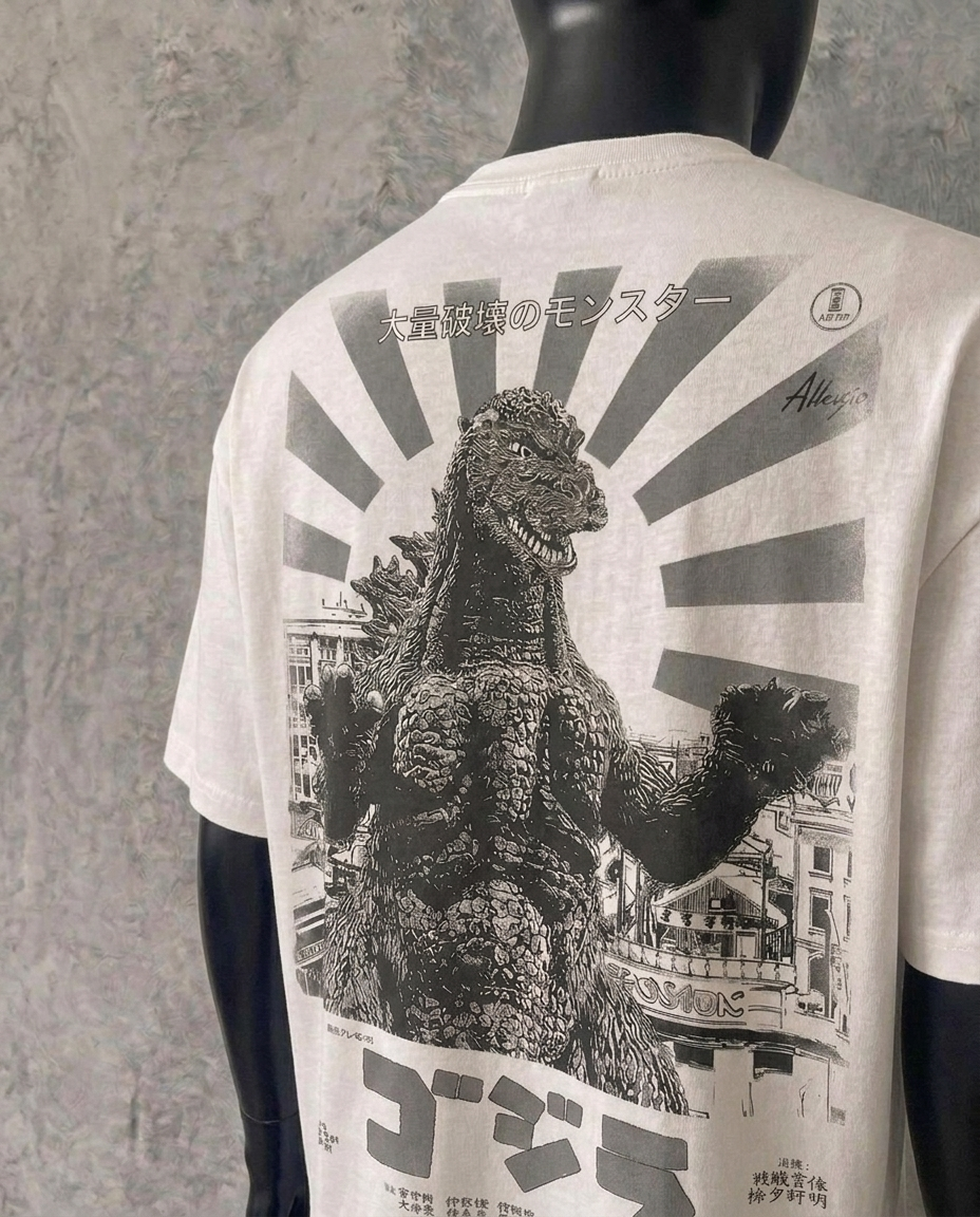 Japanese Godzilla (Back Print) | White Tee