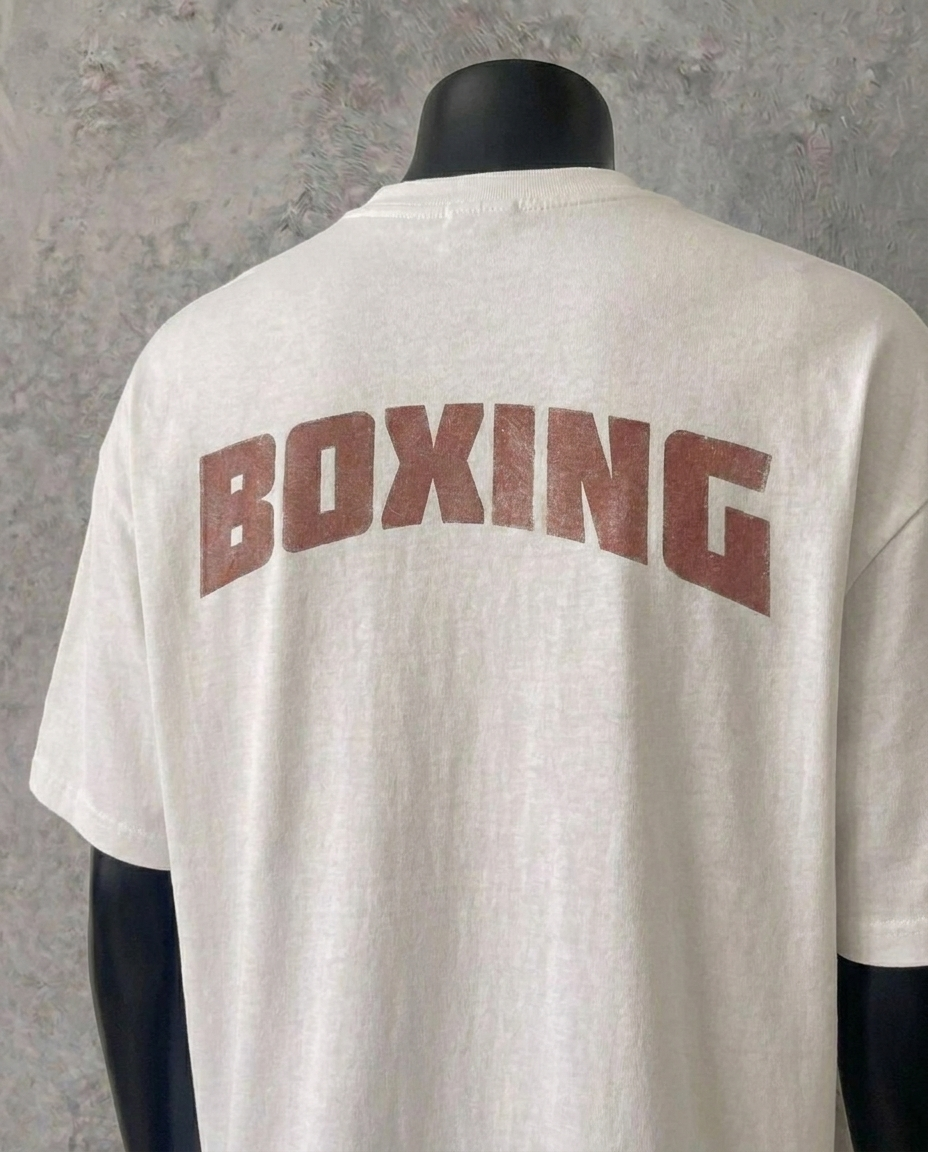 Boxing - Double Sided Print | White Tee