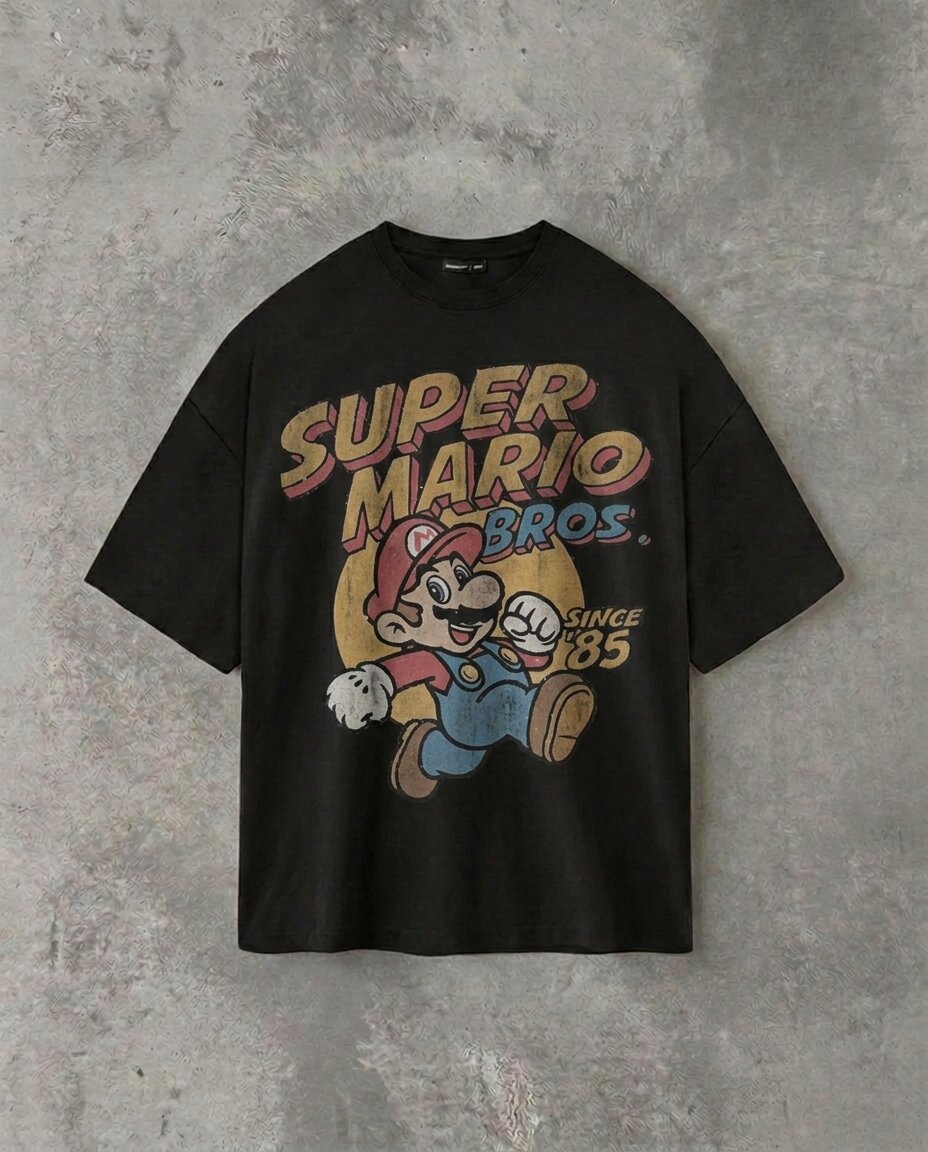 Super Mario Bros | Schwarzes T-Shirt