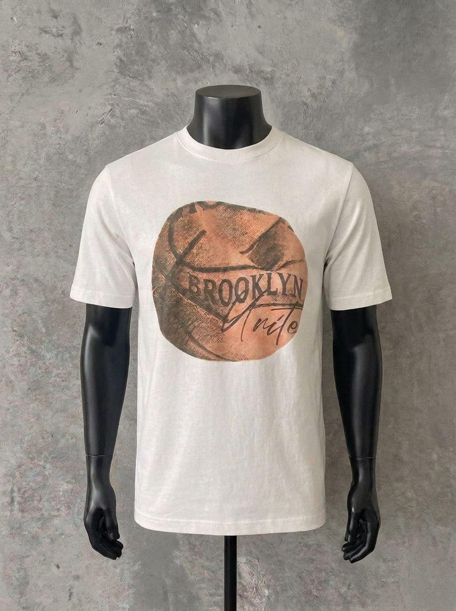 Brooklyn Basketball White Tee