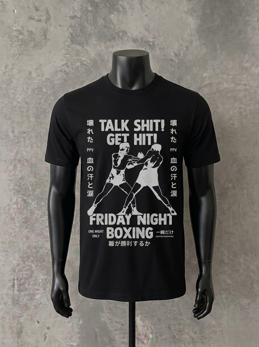 “Talk Shit, Get Hit” Statement | Black Tee