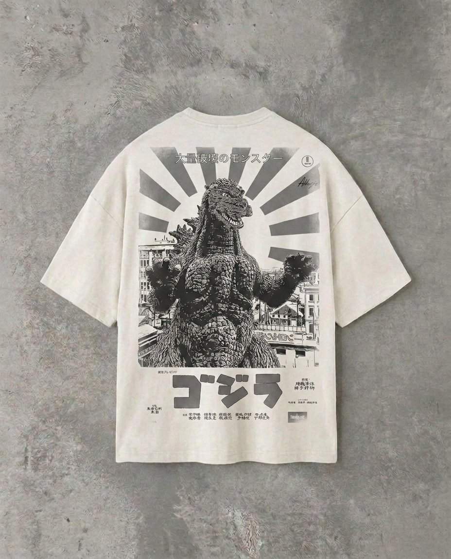 Japanese Godzilla (Back Print) | White Tee