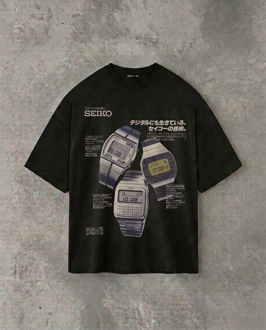 Seiko Classic | Schwarzes T-Shirt