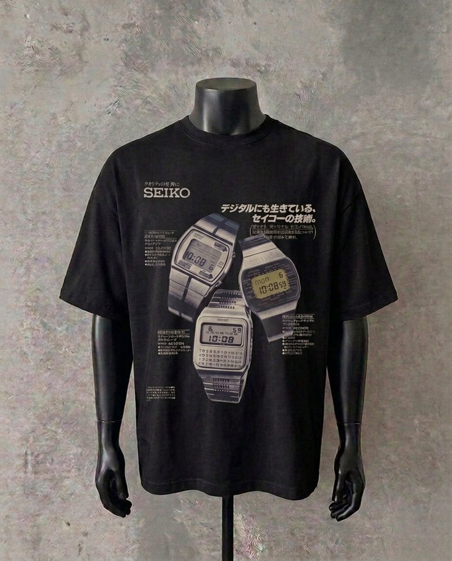 Seiko Classic | Schwarzes T-Shirt