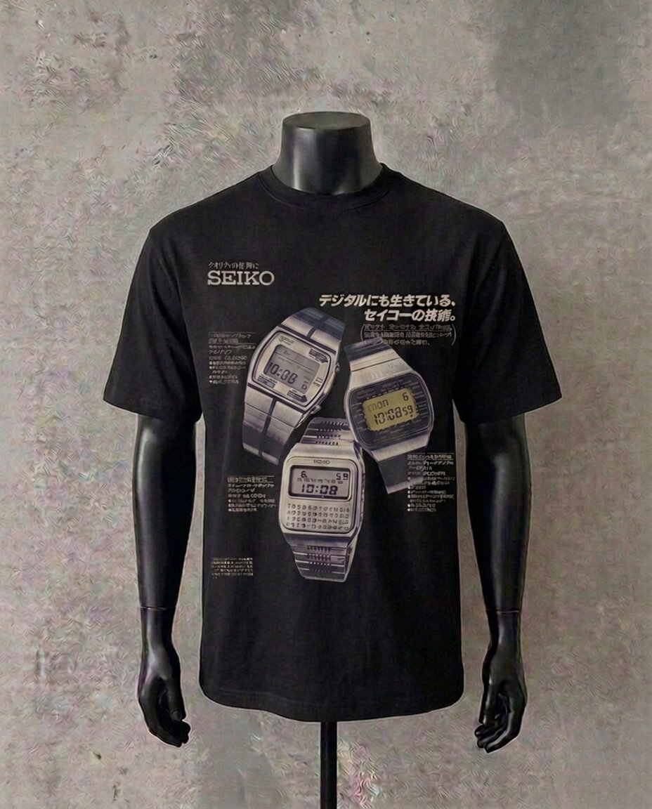 Seiko Classic | Schwarzes T-Shirt