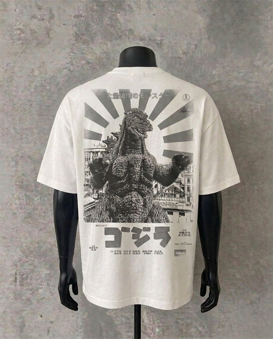 Japanese Godzilla (Back Print) | White Tee