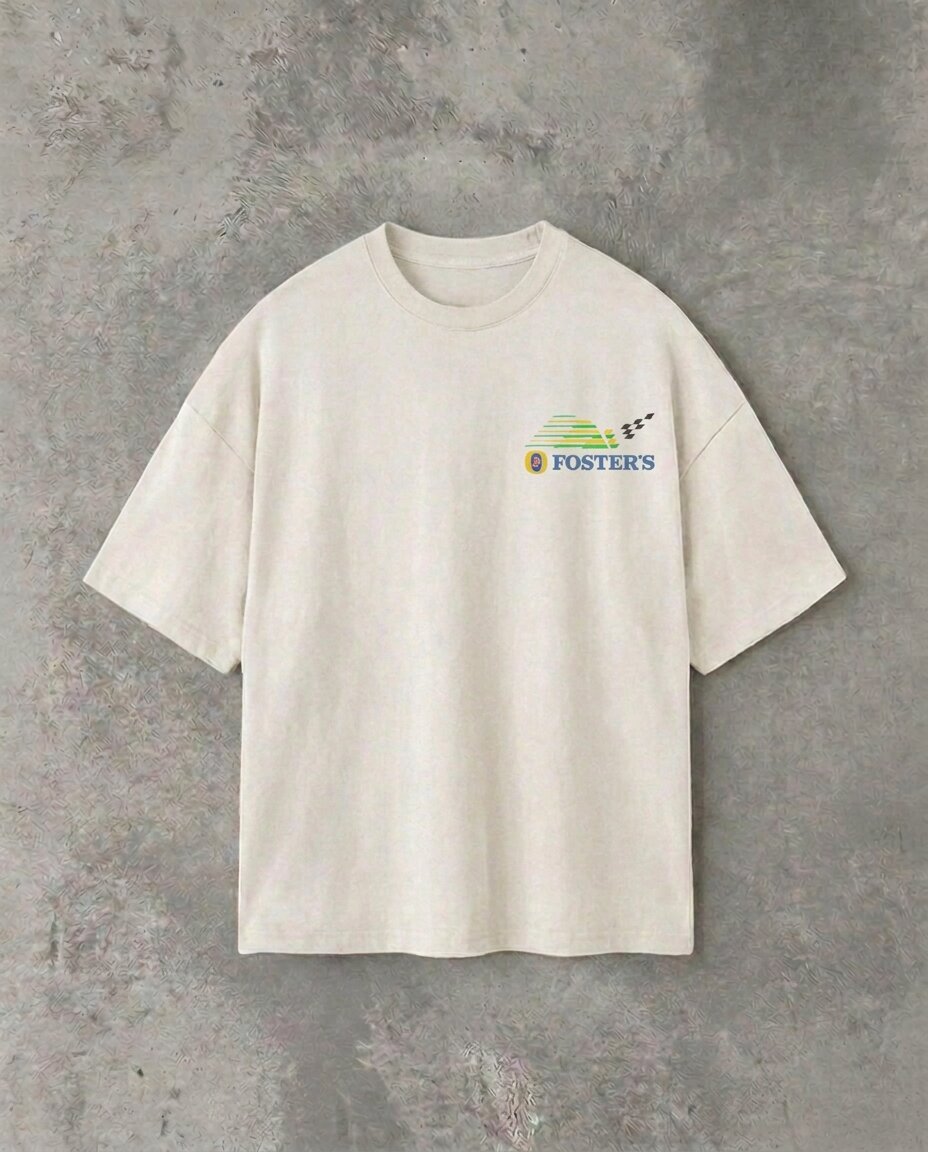 Retro 1986 Fosters F1 White Heavy Weight T-Shirt