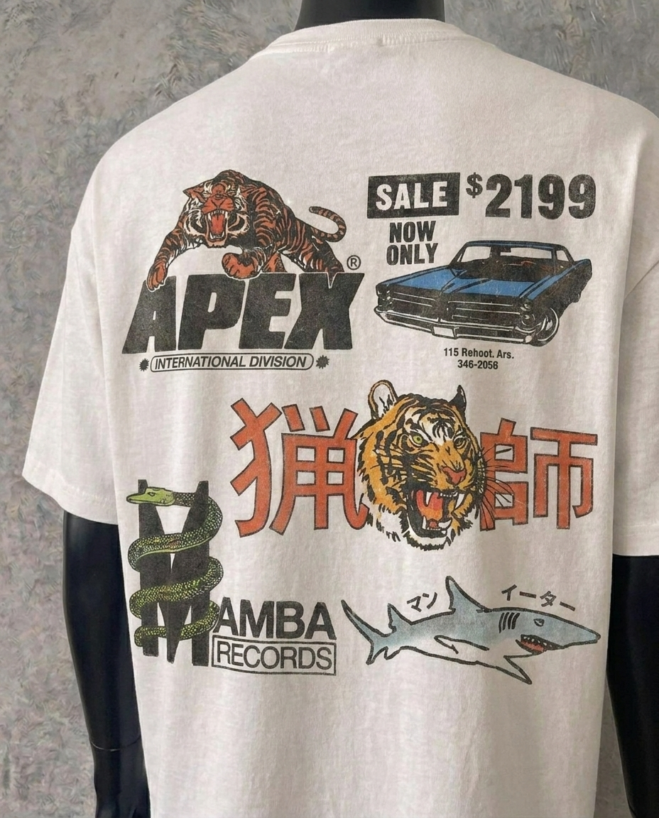 Streetwear Logo Collage - Back Print | White Tee