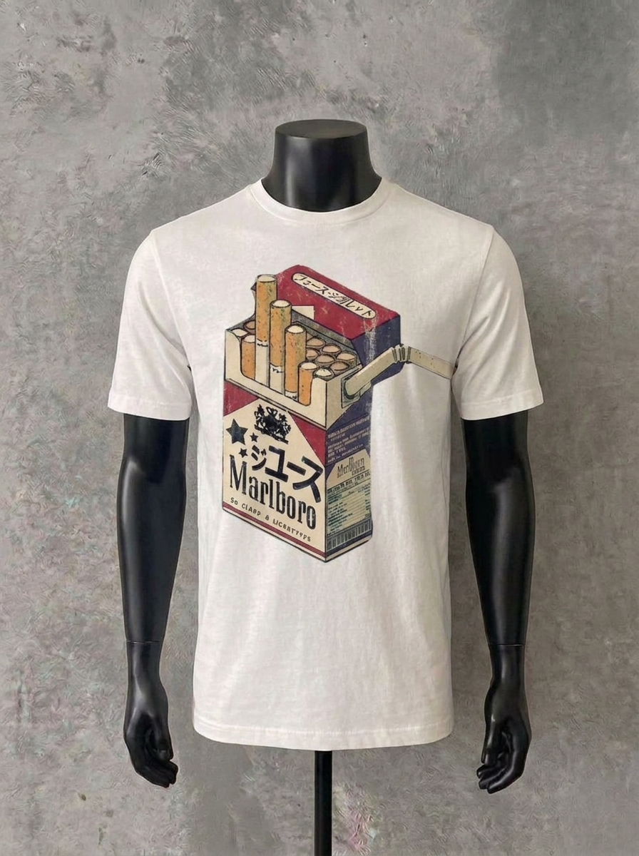 Marlboro Pack Vintage Style | White Tee